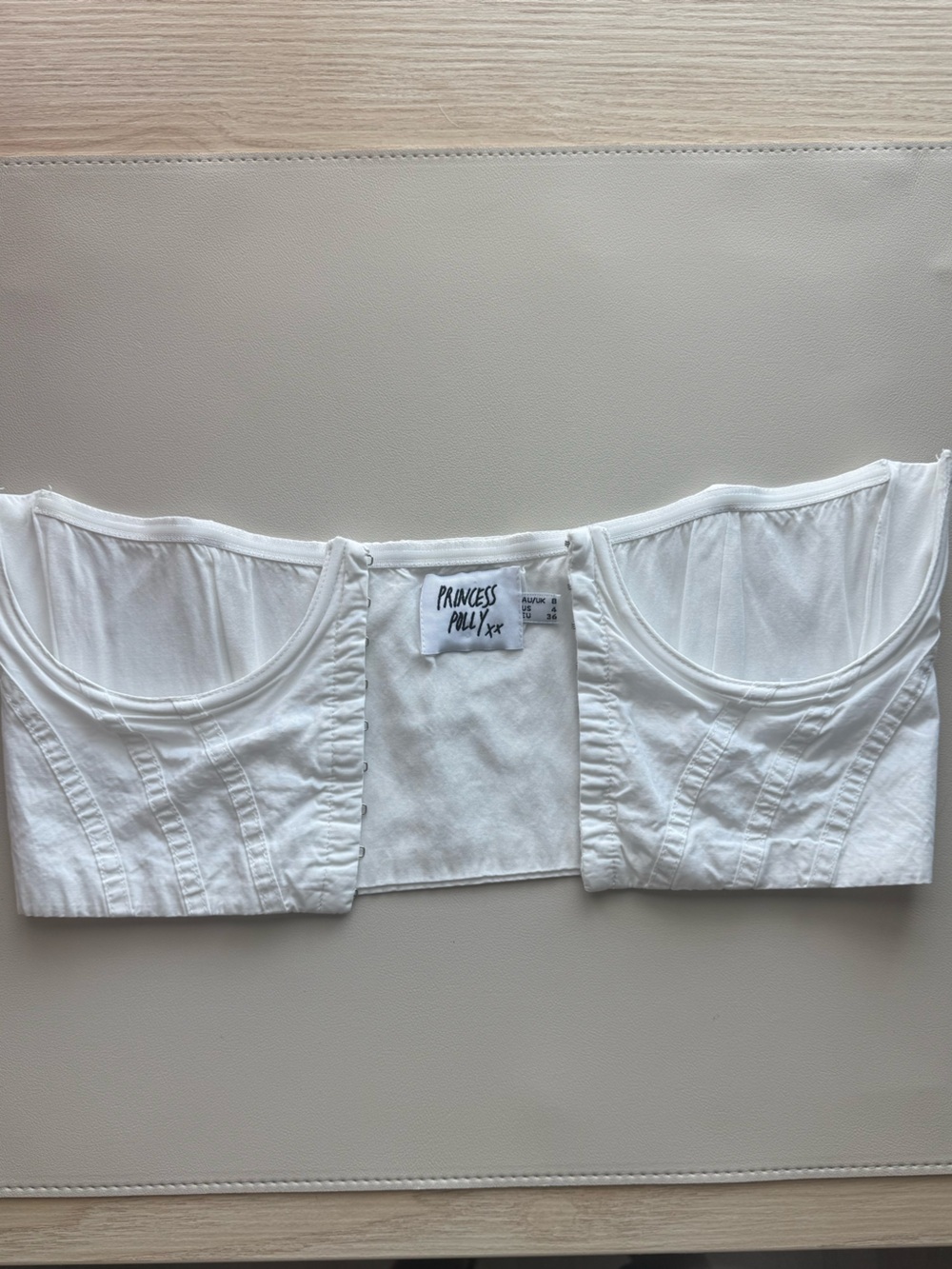 Princess Polly White Structured Corset Bandeau Top